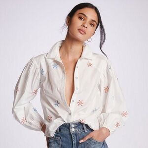 Maeve Embroidered Buttondown Size M NWOT